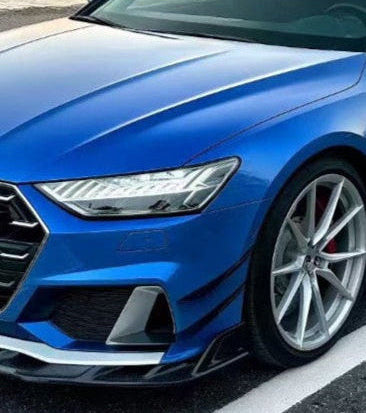 Audi S7 A7 (with S-bumper) C8 2019-ON with Aftermarket Parts - ART V2 Style Front Canards Dry Pre-preg Carbon Fiber from ArmorExtend