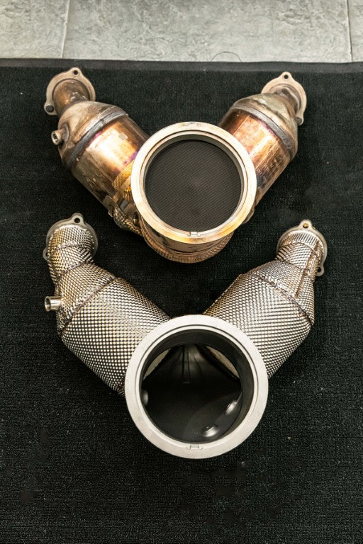 Audi S4 B9 B9.5 2017-ON (3.0T) with Aftermarket Parts - 200 & 300 & 400 CELL Downpipe Stainless Steel / Titanium from ArmorExtend