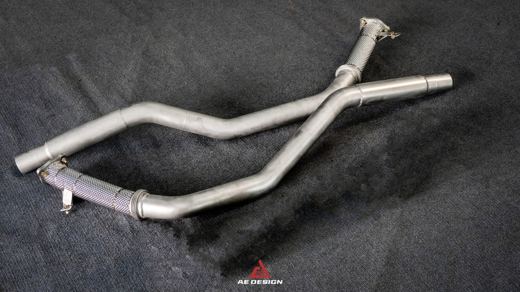 Audi S4 B9 B9.5 2017-ON with Aftermarket Parts - Frontpipe Exhaust Stainless Steel / Titanium from ArmorExtend