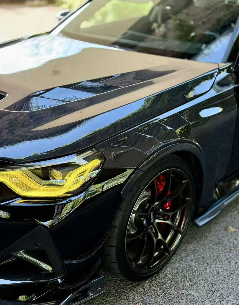 BMW 2 Series M240i 230i G42 2020-ON with Aftermarket Parts - ART Front Fenders Dry Pre-preg Carbon from ArmorExtend