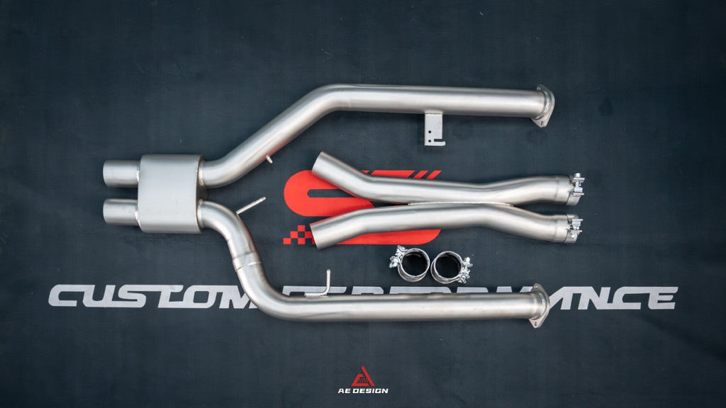 BMW X3M X3MC F97 & X4M X4MC F98 LCI 2022-ON with Aftermarket Parts - Midpipe Exhaust Stainless Steel / Titanium from ArmorExtend