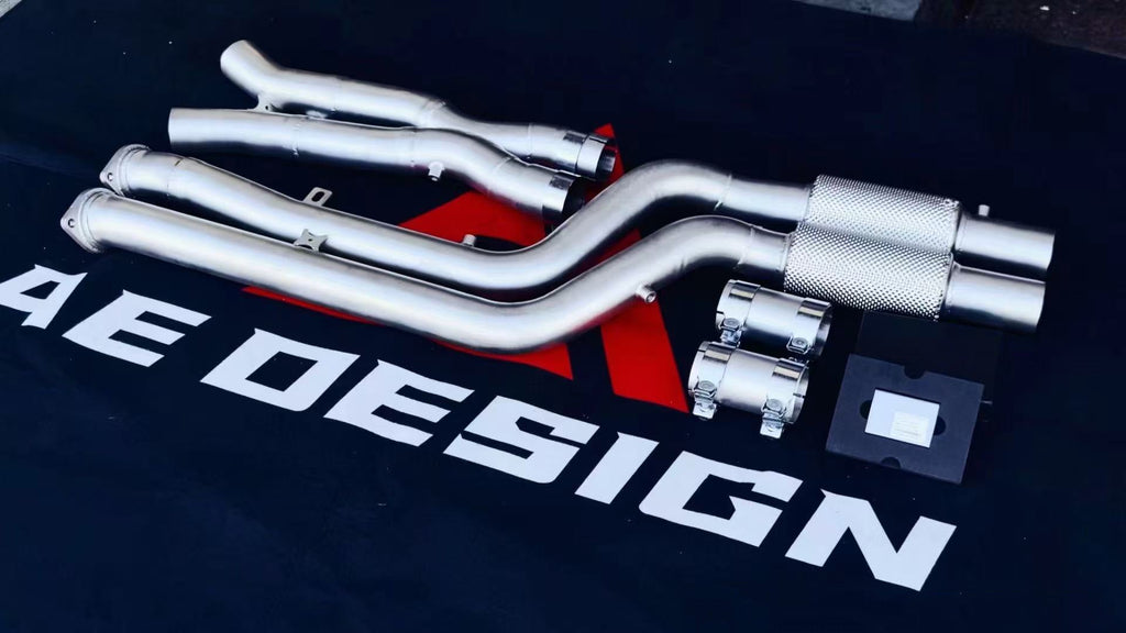 BMW X3M X3MC F97 & X4M X4MC F98 Pre-LCI 2019 2020 2021 with Aftermarket Parts - Midpipe Exhaust Stainless Steel / Titanium from ArmorExtend