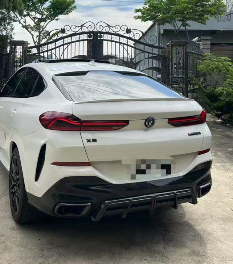 BMW X6 M60I xDrive40i G06 (Fits Pre-LCI & LCI) 2020-ON with Aftermarket Parts - AE ART Rear Diffuser & Canards Carbon Fiber from Armorextend
