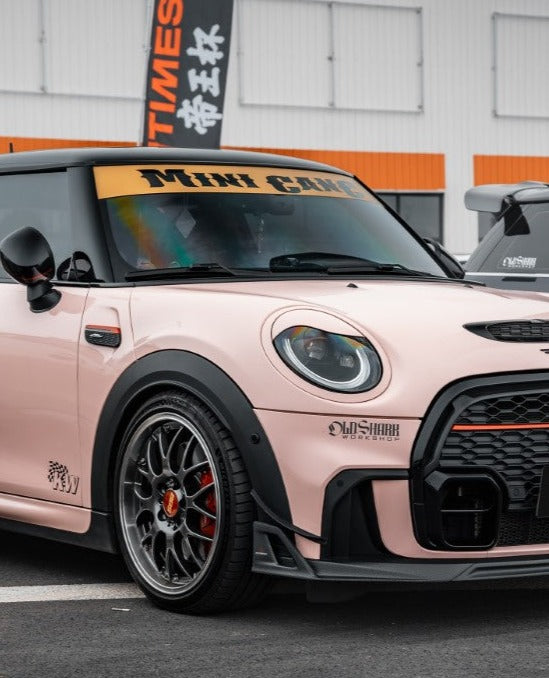 MINI Cooper JCW (John Cooper Works) F56 LCI 2022 2023 2024 with Aftermarket Parts - AE Style Front Canards Carbon Fiber from ArmorExtend