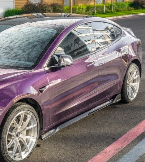 Tesla Model 3 Highland / Performance 2024-ON with Aftermarket Parts - Side Skirts Dry Pre-preg Carbon Fiber from ArmorExtend