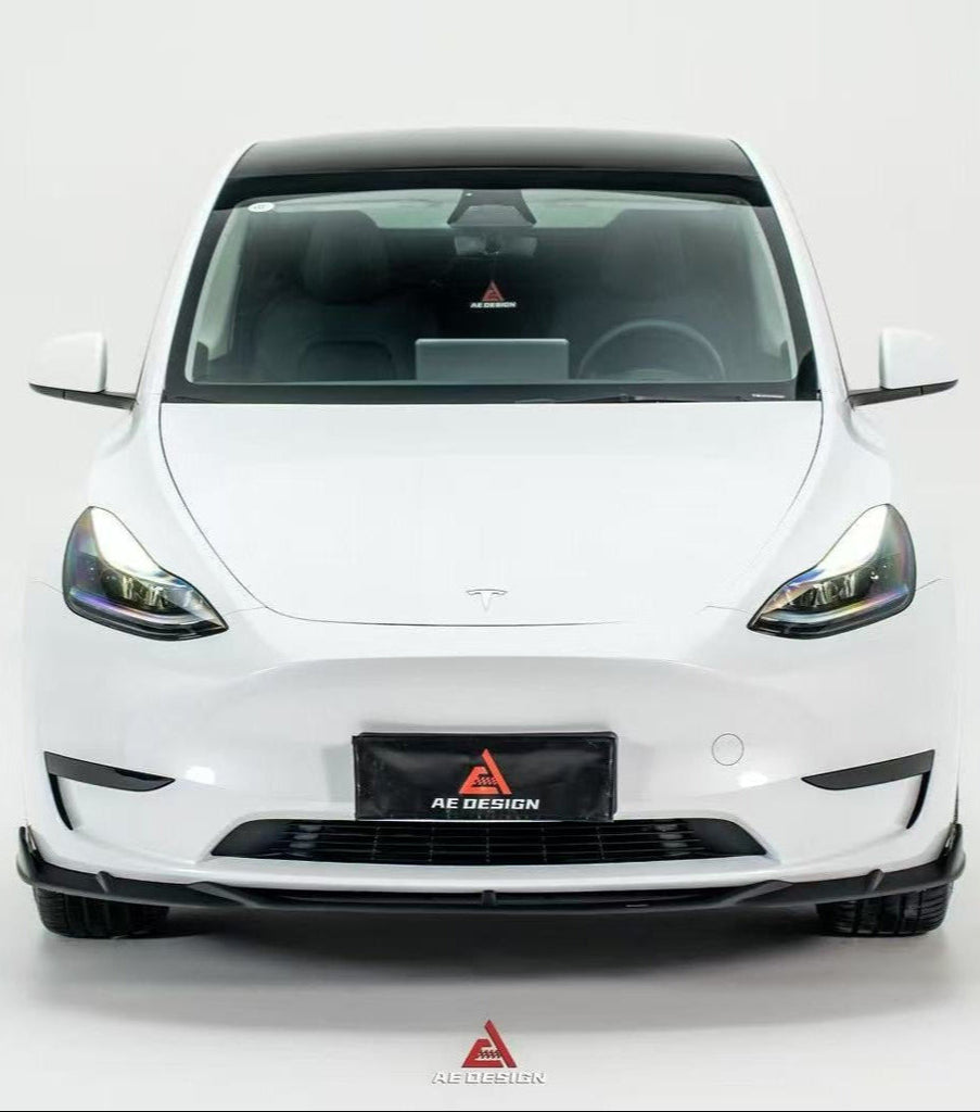 Tesla Model Y 2020 2021 2022 2023 2024 2025 with Aftermarket Parts - Front Lip ABS from ArmorExtend