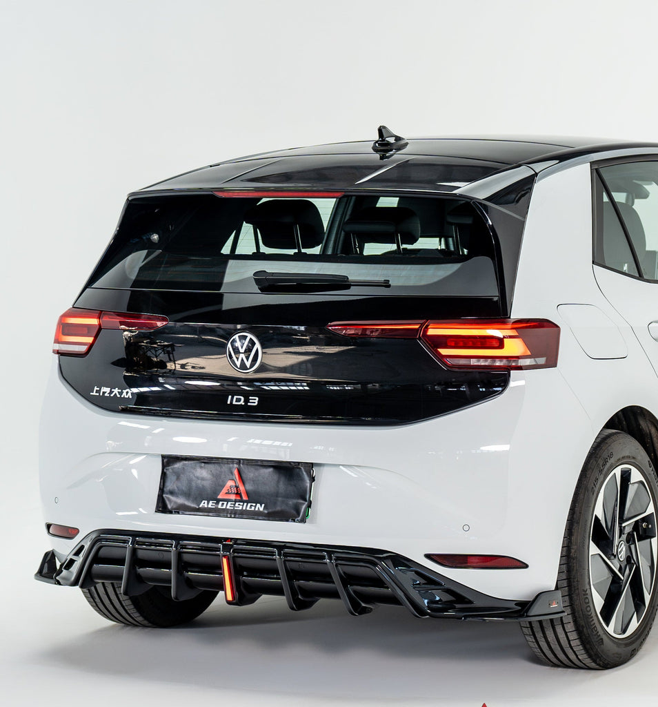 Volkswagen ID.3 Pro Performance / S E11E12 2020 2021 2022 with Aftermarket Parts - AE Rear Diffuser & Canards Carbon Fiber from ArmorExtend
