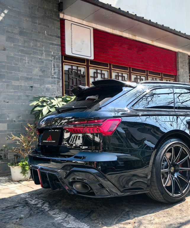 Audi RS6 C8 2020-ON with Aftermarket Parts - Rear Roof Spoiler Dry Pre-preg Carbon Fiber from Armorextend