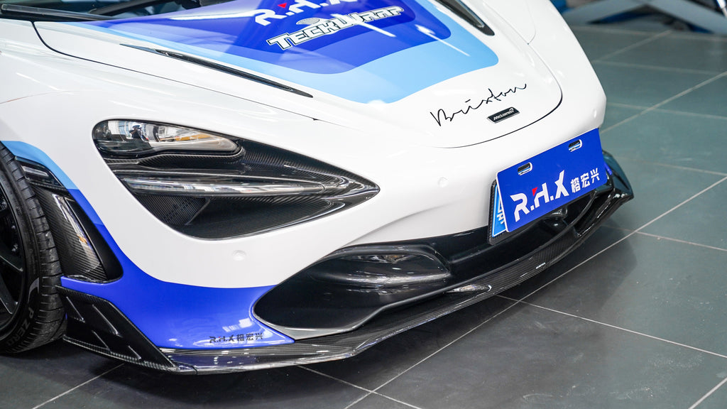 McLaren 720S 2018-2023 with Aftermarket Parts - AE Style Front Lip & Canards Carbon Fiber from ArmorExtend