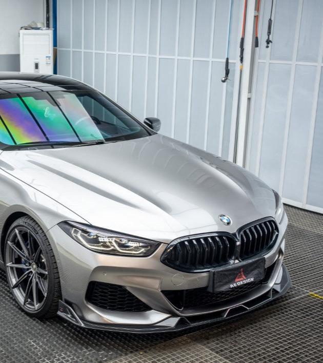 BMW 8 Series M850i 840i (With M-Package Bumper) G14 G15 G16 2018-ON with Aftermarket Parts - AE Style Carbon Fiber Front Lip from ArmorExtend