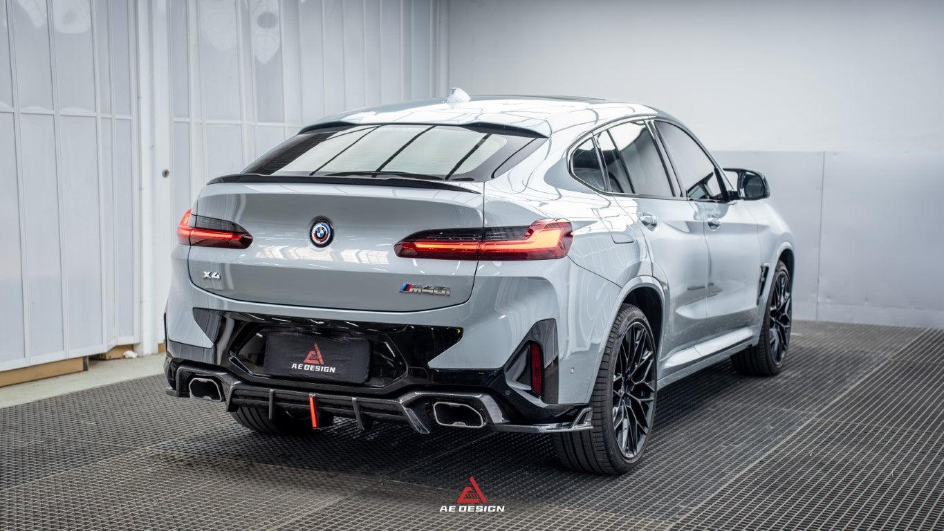 BMW X4 xDrive 30i (with M-Package Bumper) & M40i G02 LCI 2022 2023 2024 with Aftermarket Parts - AE Style Diffuser & Canards Carbon Fiber from ArmorExtend