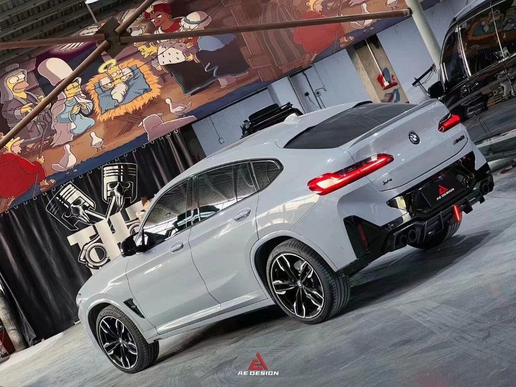 BMW X4 xDrive 30i (with M-Package Bumper) & M40i G02 LCI 2022 2023 2024 with Aftermarket Parts - AE Style Diffuser & Canards Carbon Fiber from ArmorExtend