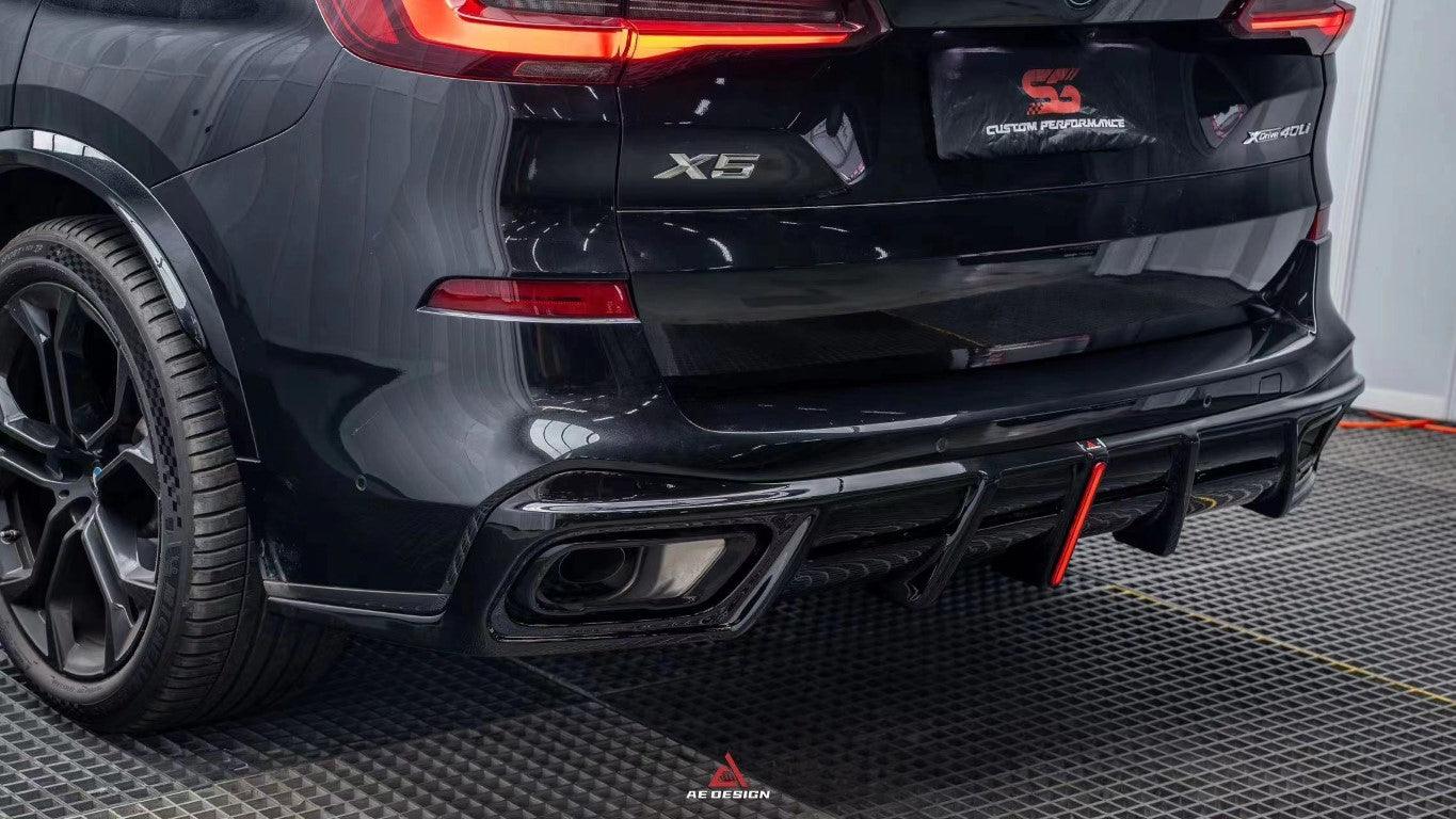 BMW X5 G05 M50i X/S Drive 40i (with M-Package) (Fits Both Pre-LCI & LCI) 2019 2020 2021 2022 2023 2024 with Aftermarket Parts - AE Style Rear Diffuser & Canards PP from ArmorExtend