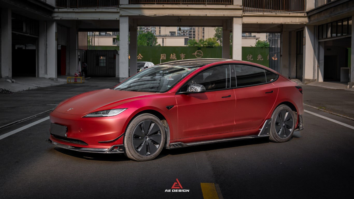 ArmorExtend Carbon Fiber AE Side Skirts & Canards for Tesla Model 3 Highland 2024-ON