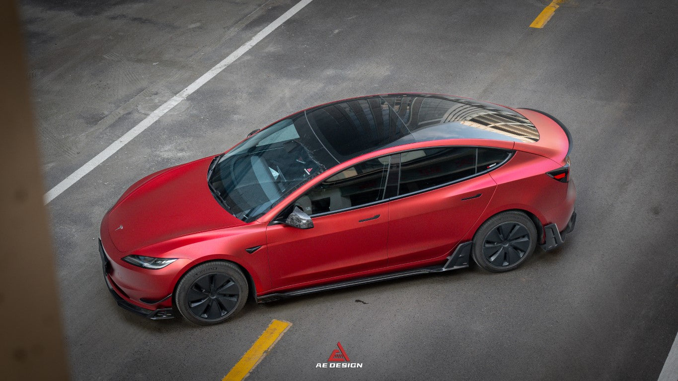 ArmorExtend Carbon Fiber AE Side Skirts & Canards for Tesla Model 3 Highland 2024-ON