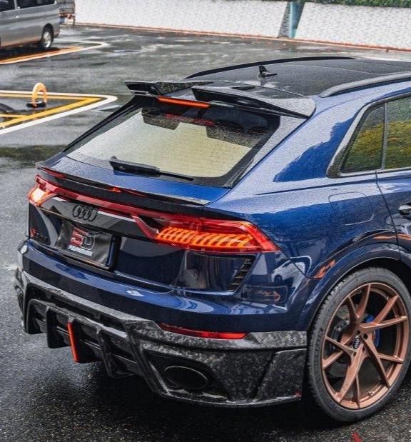 Audi RSQ8 2021 2022 2023 2024 SQ8 Q8 (requires you to upgrade the exhaust tips to RSQ8 version) 2020 2021 2022 2023 2024 with Aftermarket Parts - AE Rear Diffuser Pre-Preg Carbon Fiber from ArmorExtend