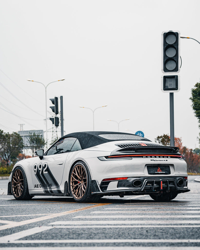 Porsche 911 992 Carrera/4/S/4S (Fits Aero Kit / Sport Package Only)2020-ON with Aftermarket Parts-ART Style Carbon Fiber Rear Diffuser  Canards from Armorextend