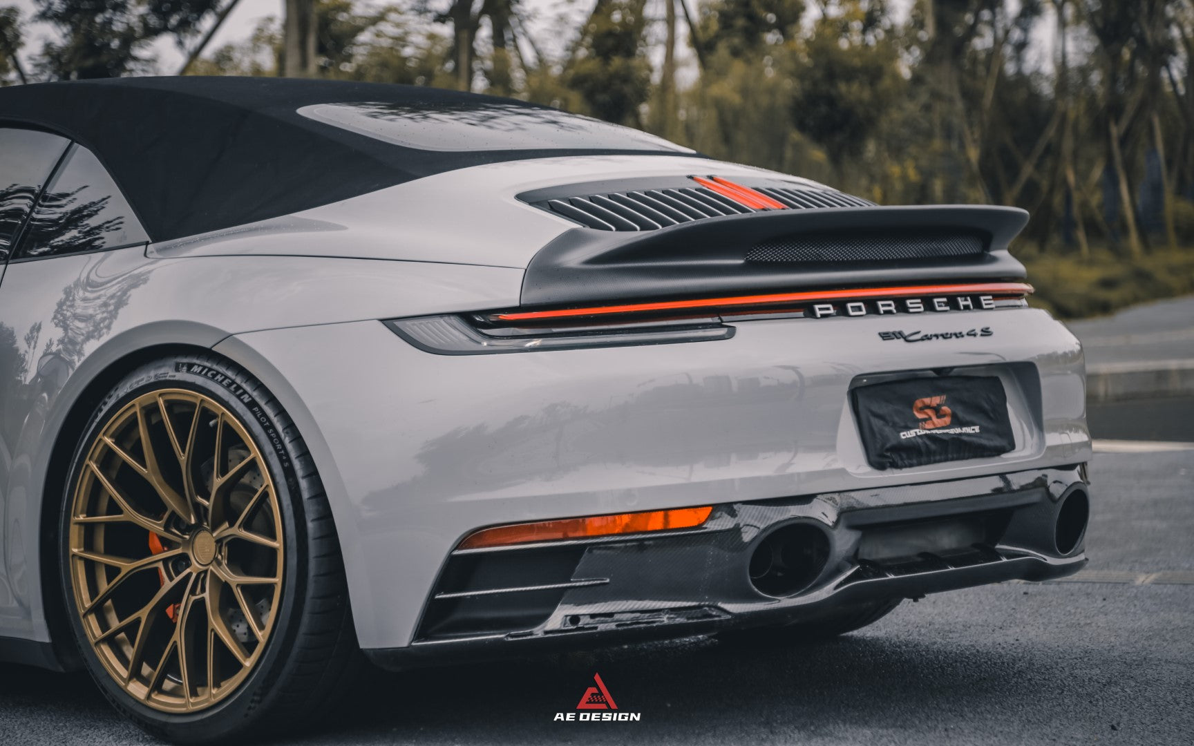 Armorextend AE Design ART Carbon Fiber Ducktail Spoiler for Porsche 992 Convertible Carrera & 4 & S & 4S