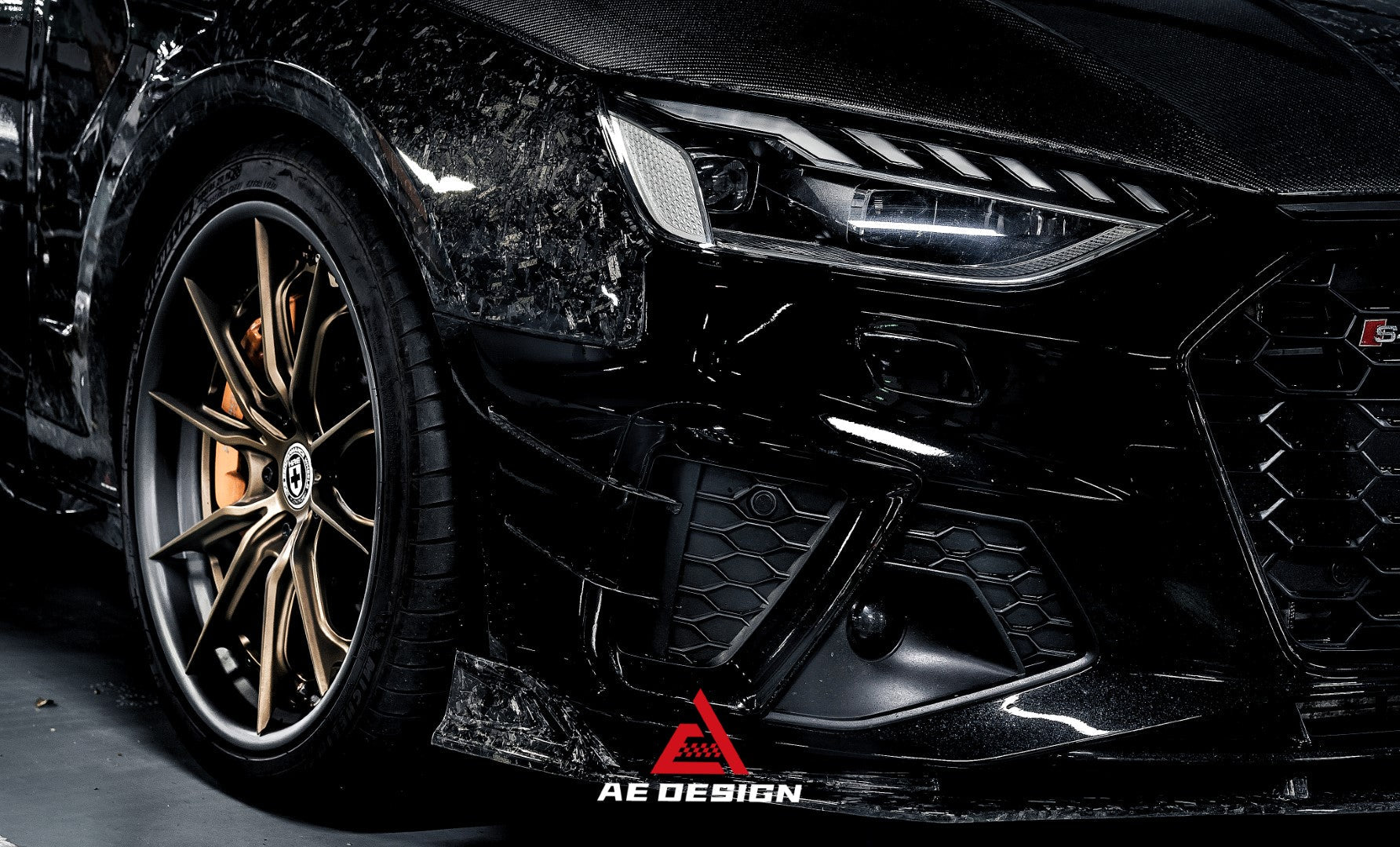 Armorextend AE Design Carbon Fiber Front Bumper Canards for Audi S4 / A4 S-line B9.5 2020-ON