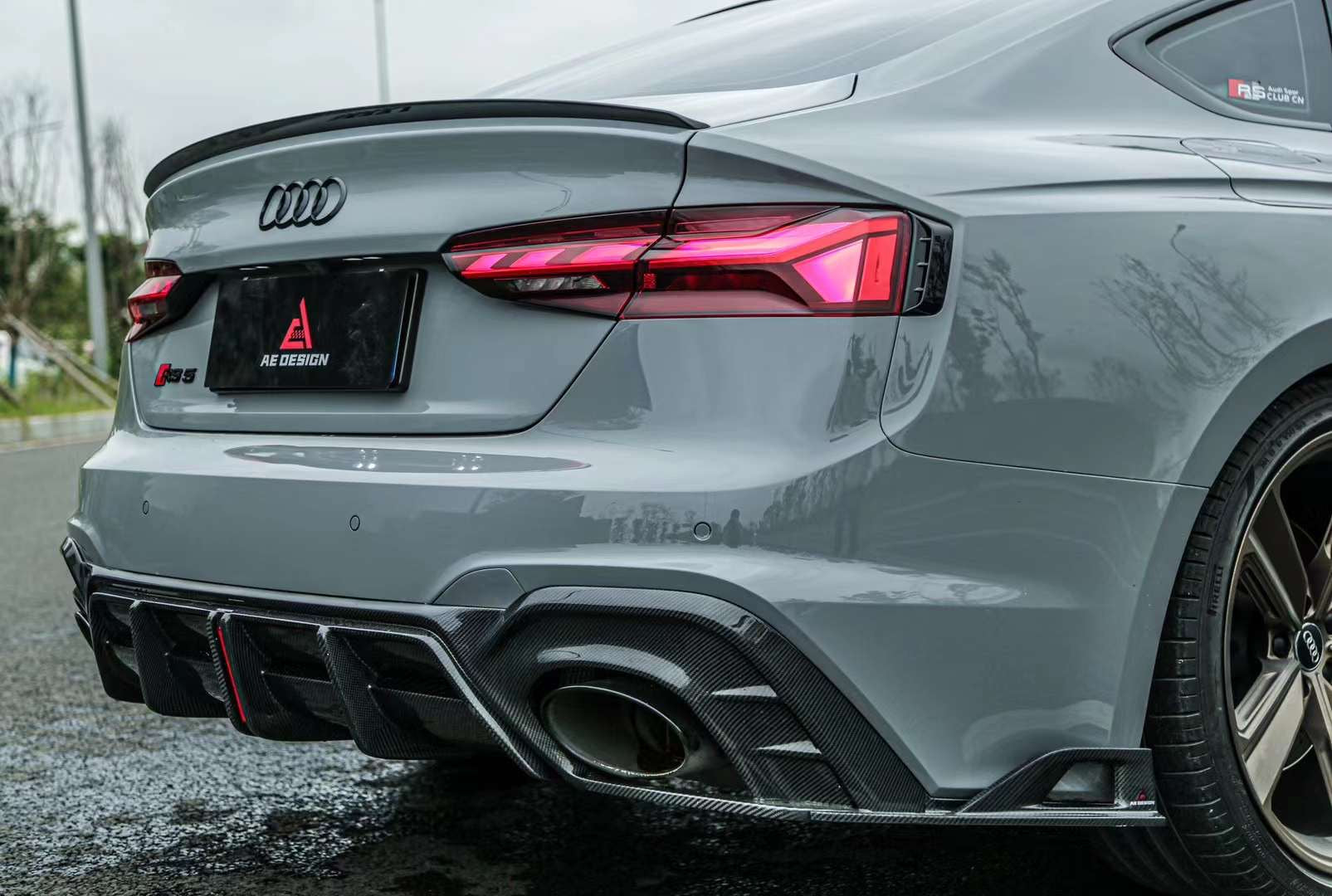 Armorextend AE Design Carbon Fiber Rear Diffuser & Canards for Audi RS5 B9.5 2020-ON